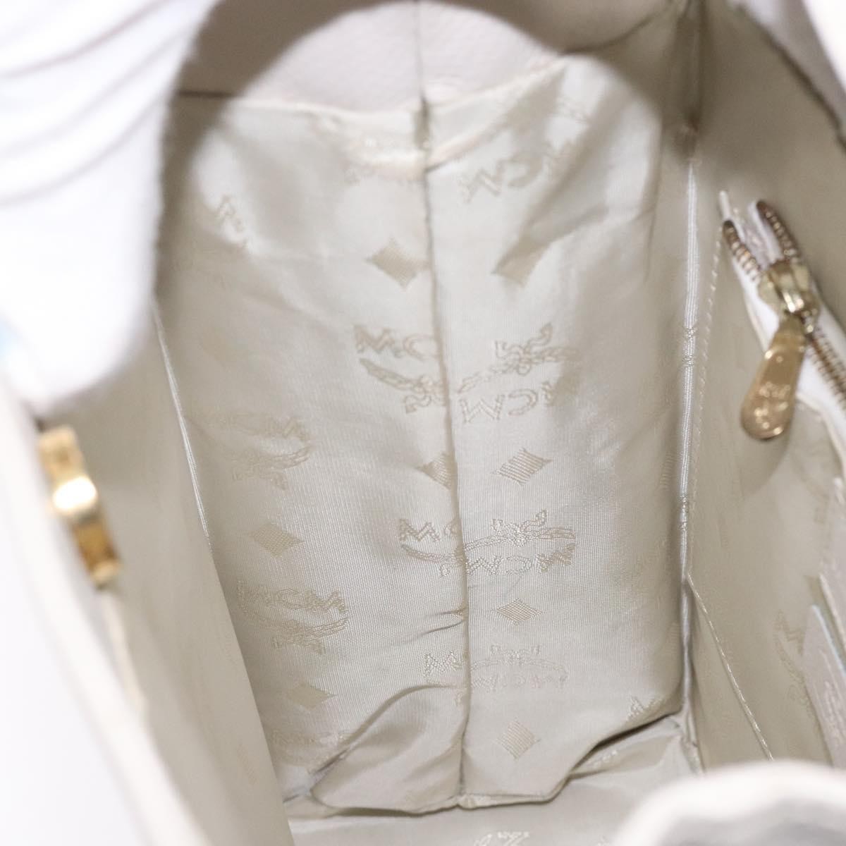 MCM Vintage Leather White Leather Shoulder Bag Bag (Pre-Owned)