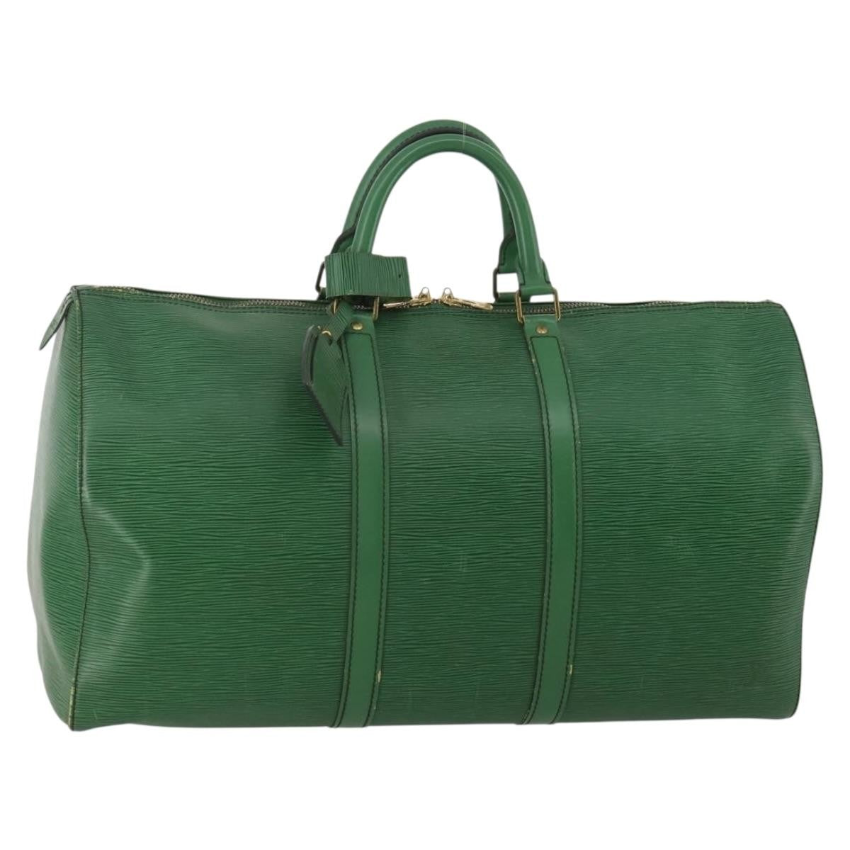 Louis Vuitton Keepall Epi Green Leather Travel Bag Bag (Pre-Owned)