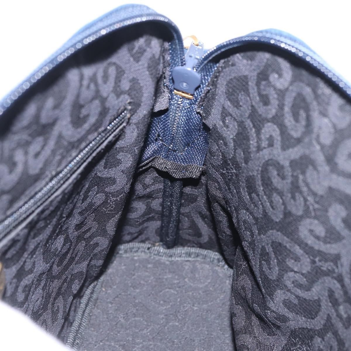 Saint Laurent Overseas Leather Navy Leather Tote Bag Bag (Pre-Owned)