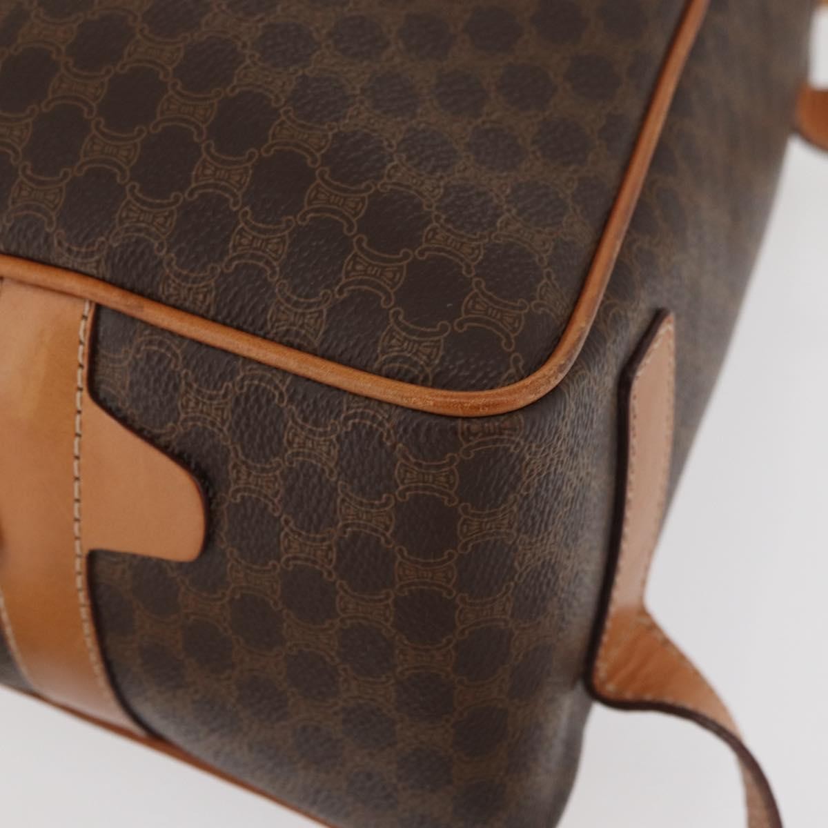 Celine Backpack Leather Brown Canvas Backpack Bag (Pre-Owned)