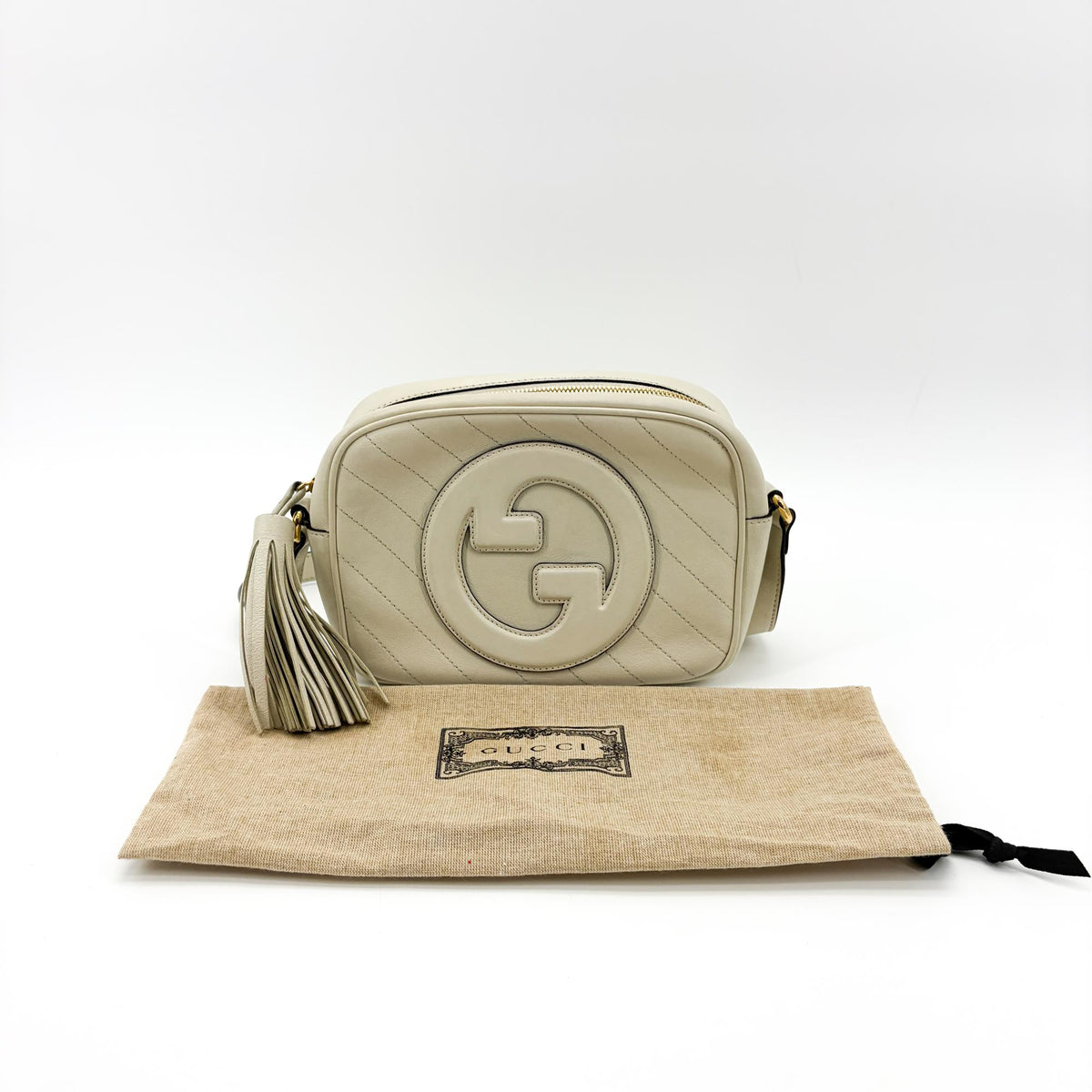 Gucci Soho Disco Nubuck Beige Calfskin Crossbody Bag Bag (Pre-Owned)