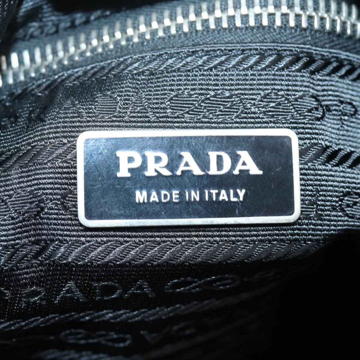 Prada Zip Hobo Tessuto With Leather Black Nylon Shoulder Bag Bag (Pre-Owned)