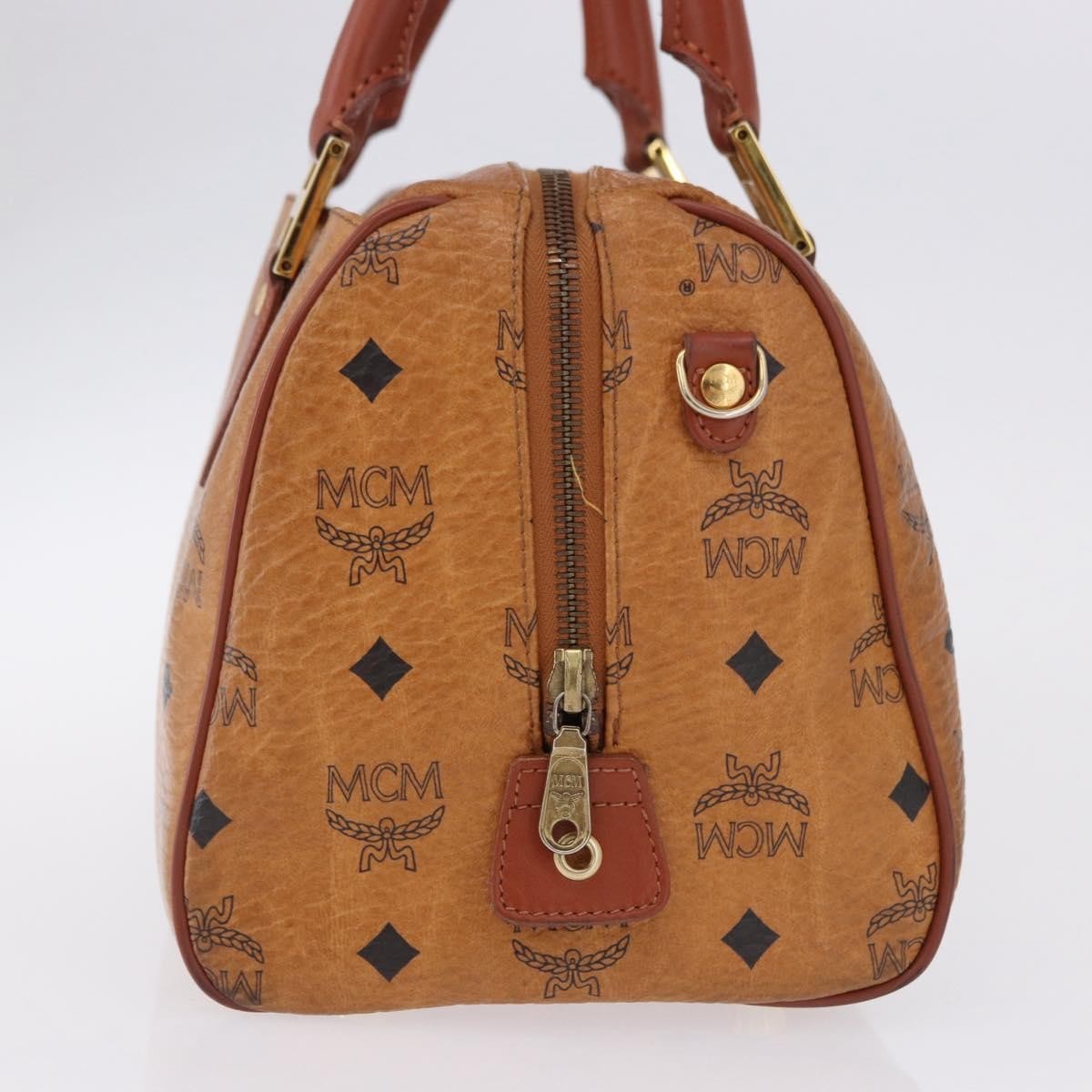 MCM Visetos Logogramme Leather Brown Leather Handbag (Pre-Owned)