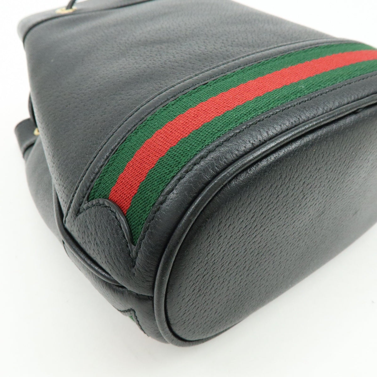 Gucci Ophidia Bucket Leather Black Leather Handbag (Pre-Owned)
