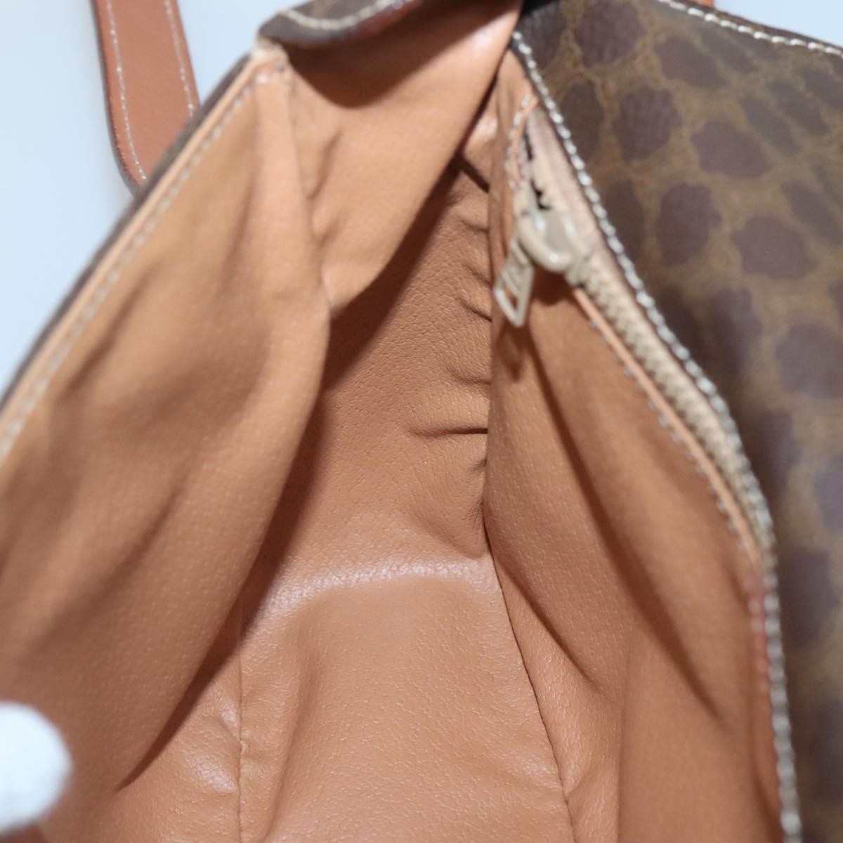 Celine Vintage Macadam Canvas And Leather Brown Canvas Shoulder Bag Bag (Pre-Owned)
