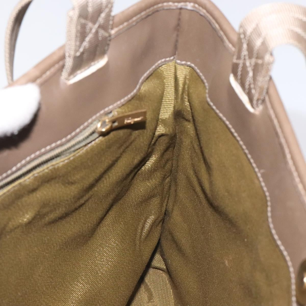 Salvatore Ferragamo Gancini Tote Gancini Canvas Beige Canvas Tote Bag Bag (Pre-Owned)
