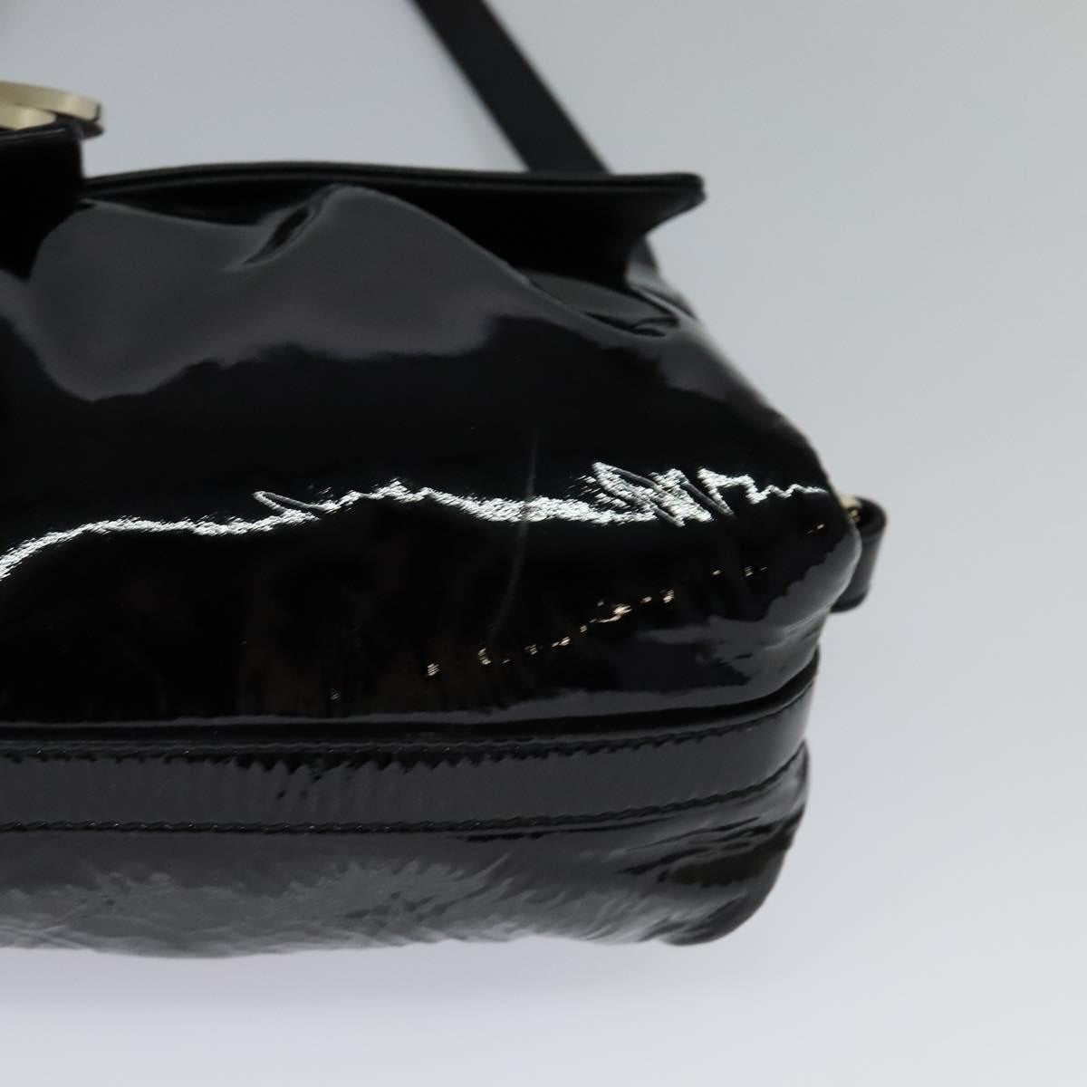 Bvlgari Chandra Flap Enamel Black Patent_Leather Shoulder Bag Bag (Pre-Owned)