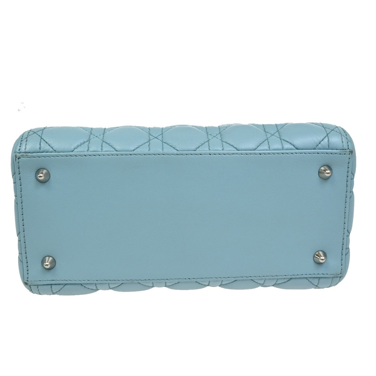 Christian Dior Lady Dior Leather Blue Leather Bag (Pre-Owned)