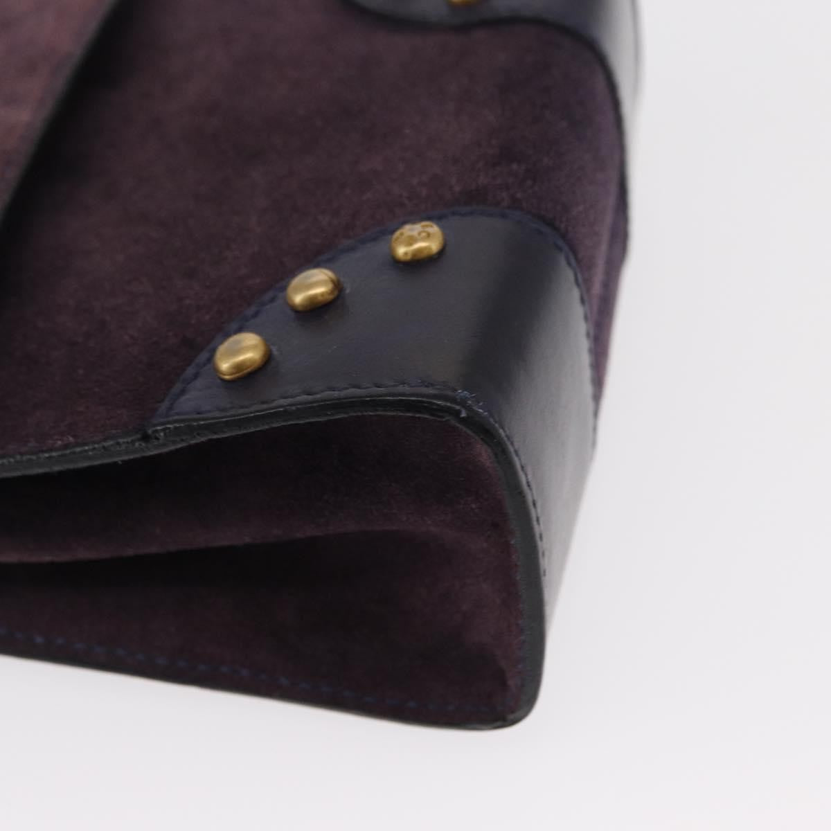 Celine Handbag Suede Purple Suede Handbag (Pre-Owned)