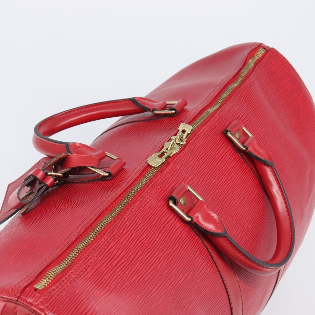 Louis Vuitton Keepall Epi Leather Red Leather Travel Bag Bag (Pre-Owned)