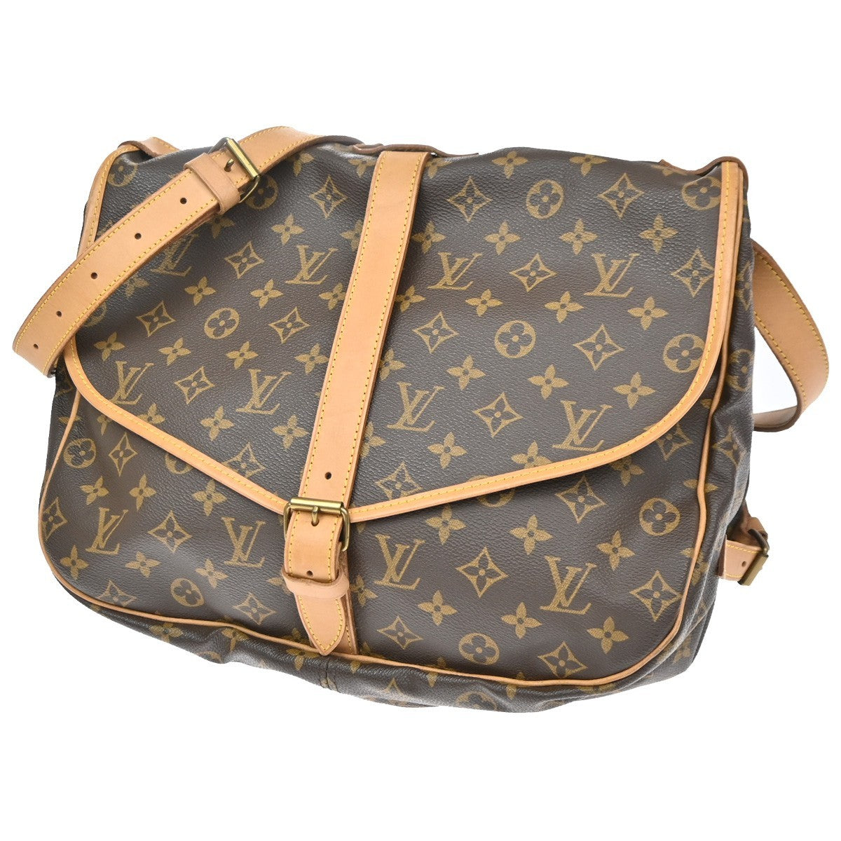 Louis Vuitton Saumur Monogram Canvas Brown Canvas Shoulder Bag Bag (Pre-Owned)