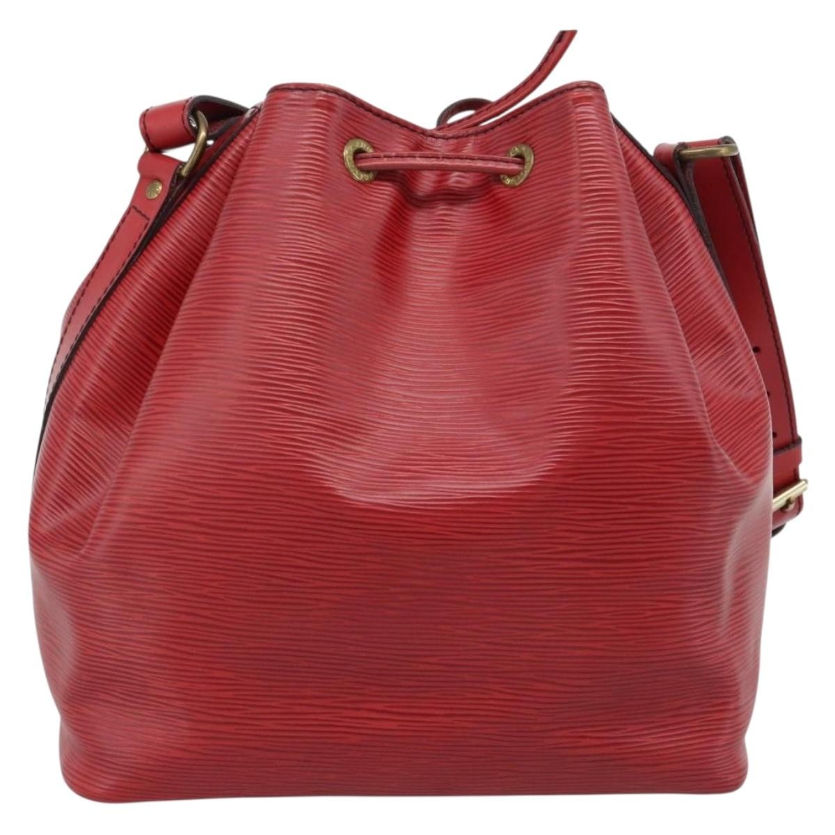 Louis Vuitton Petit Noe Monogram Canvas Red Leather Shoulder Bag Bag (Pre-Owned)