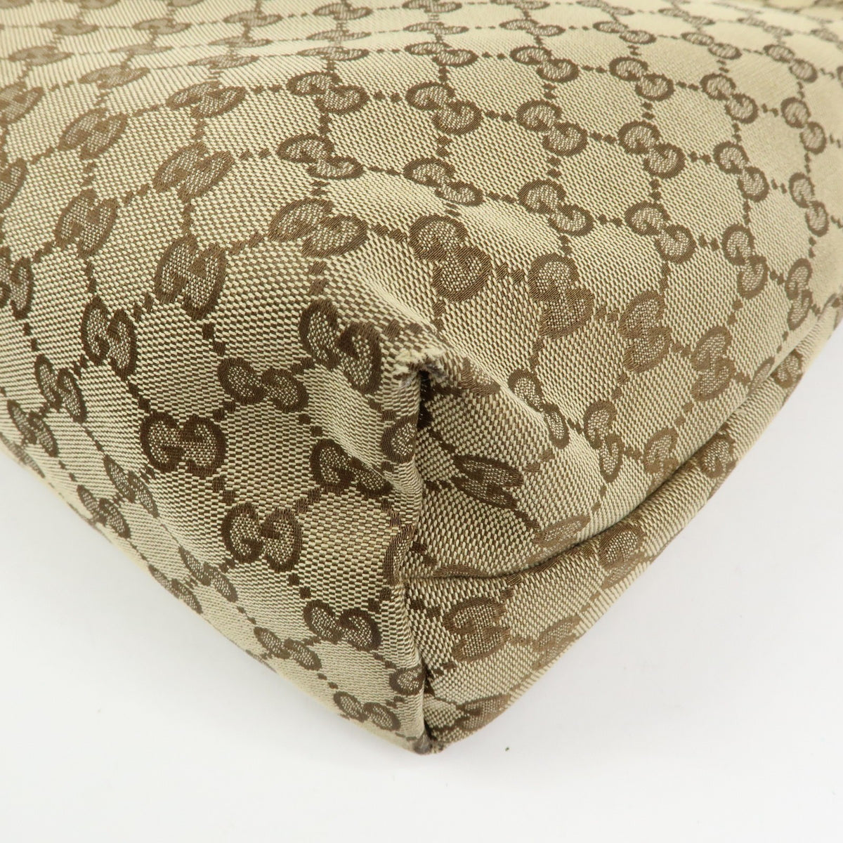 Gucci Web Strap Messenger Gg Canvas Beige Canvas Handbag (Pre-Owned)
