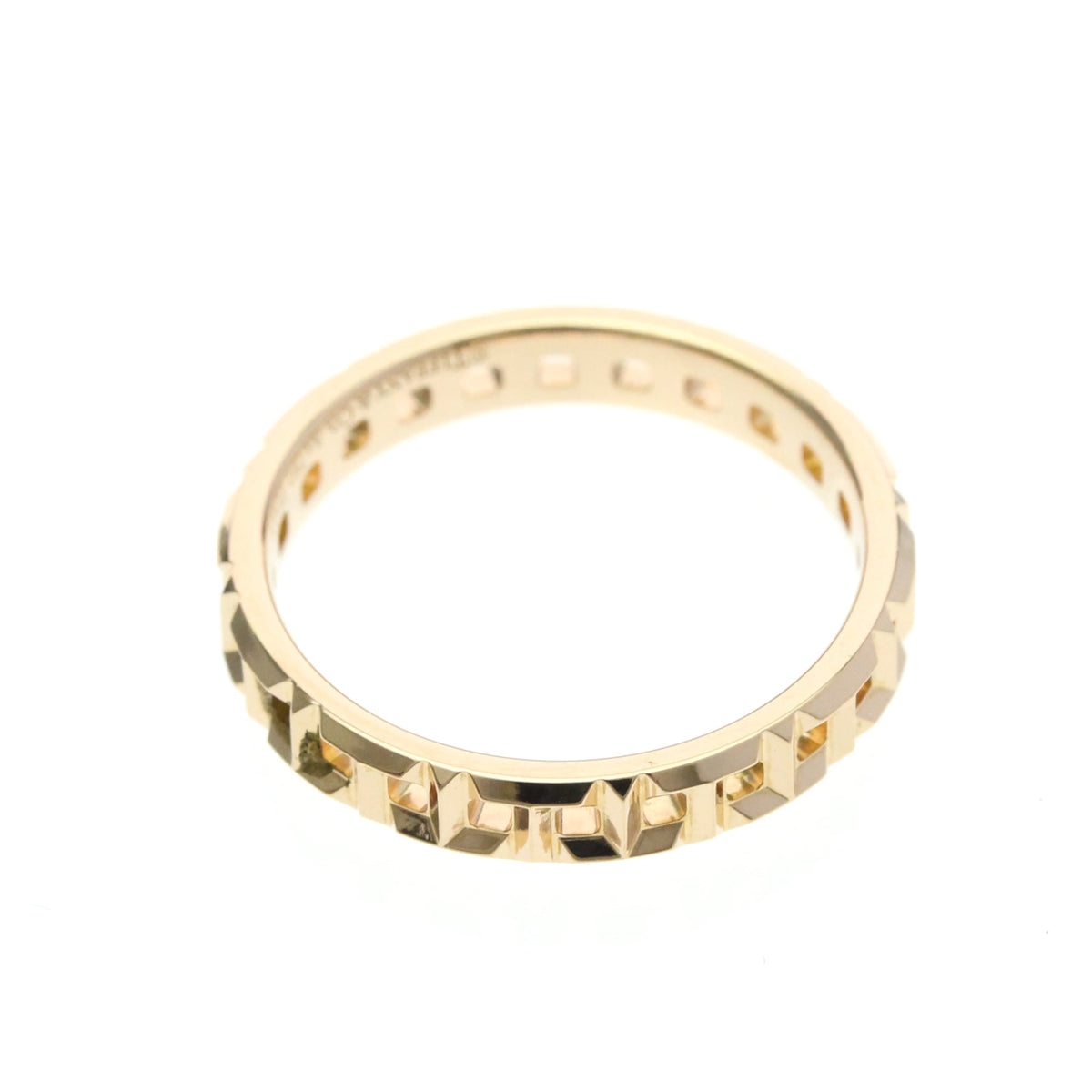 Tiffany & Co. T True 18K Yellow Gold Gold Pink_Gold Ring Jewelry (Pre-Owned)