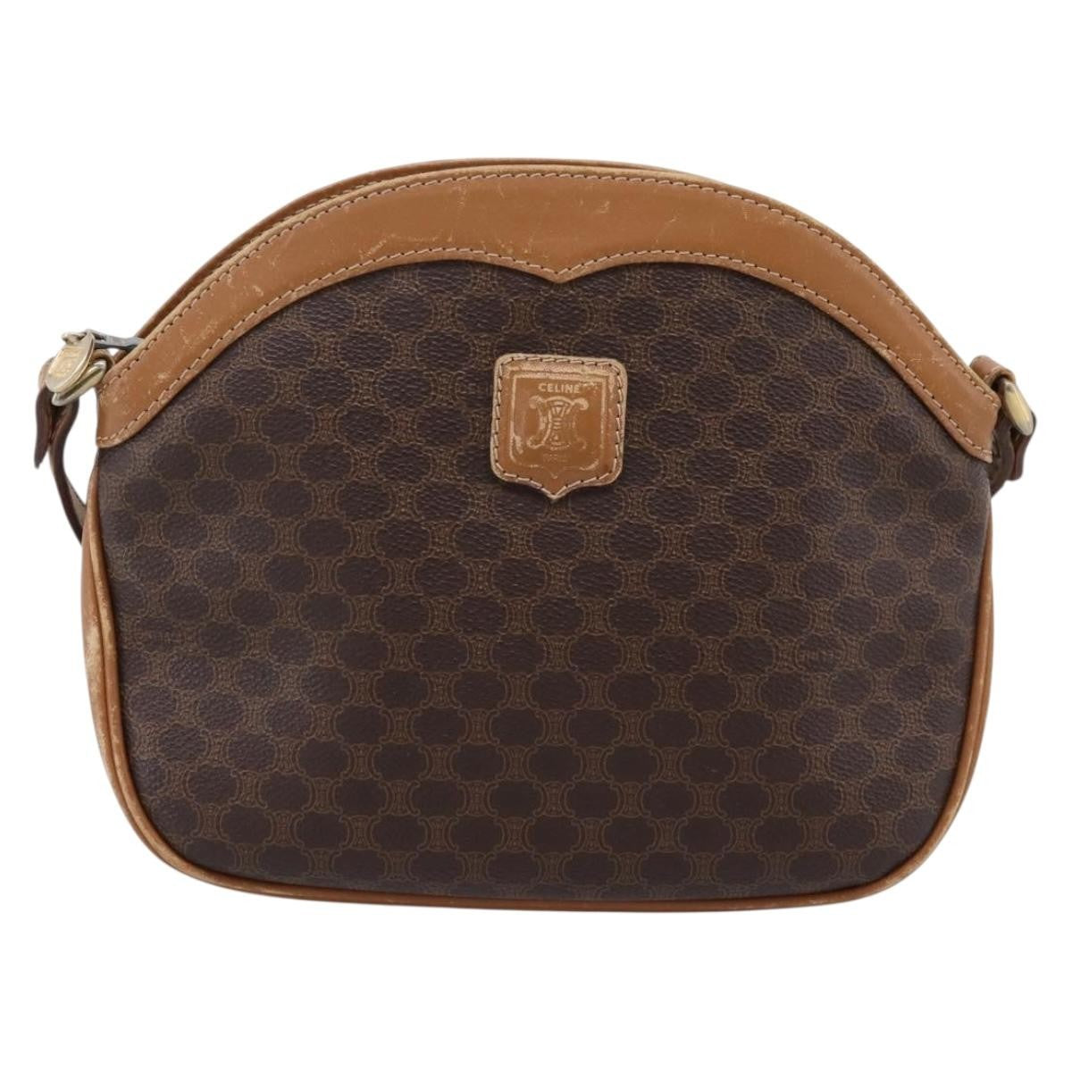 Celine Macadam Shoulder Canvas Brown Canvas Crossbody Bag Bag (Pre-Owned)