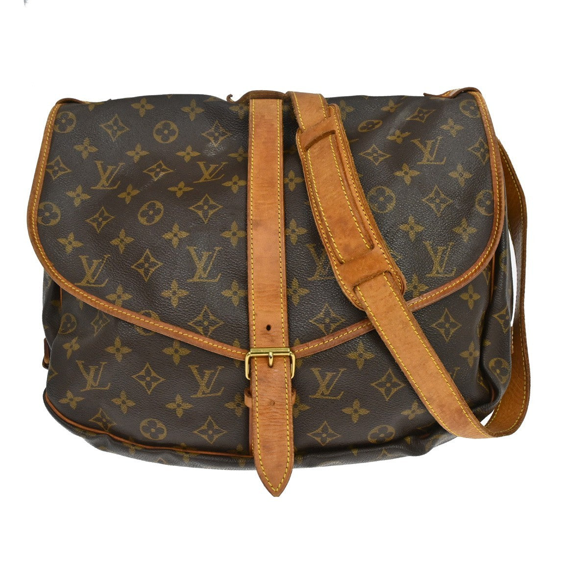 Louis Vuitton Saumur Monogram Canvas Brown Canvas Handbag (Pre-Owned)