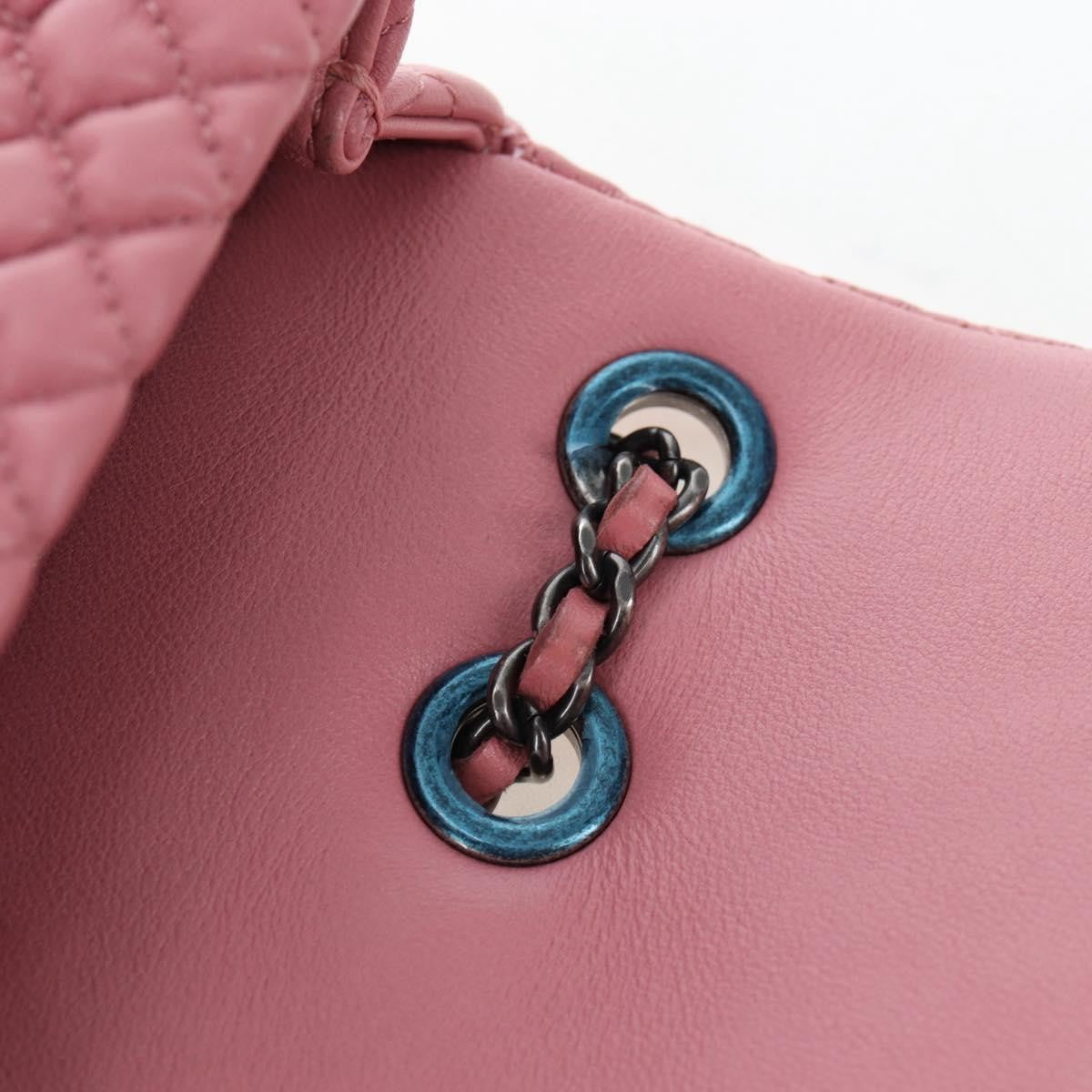 Chanel Flap Shoulder Quilted Lambskin Pink Leather Shoulder Bag Bag (Pre-Owned)