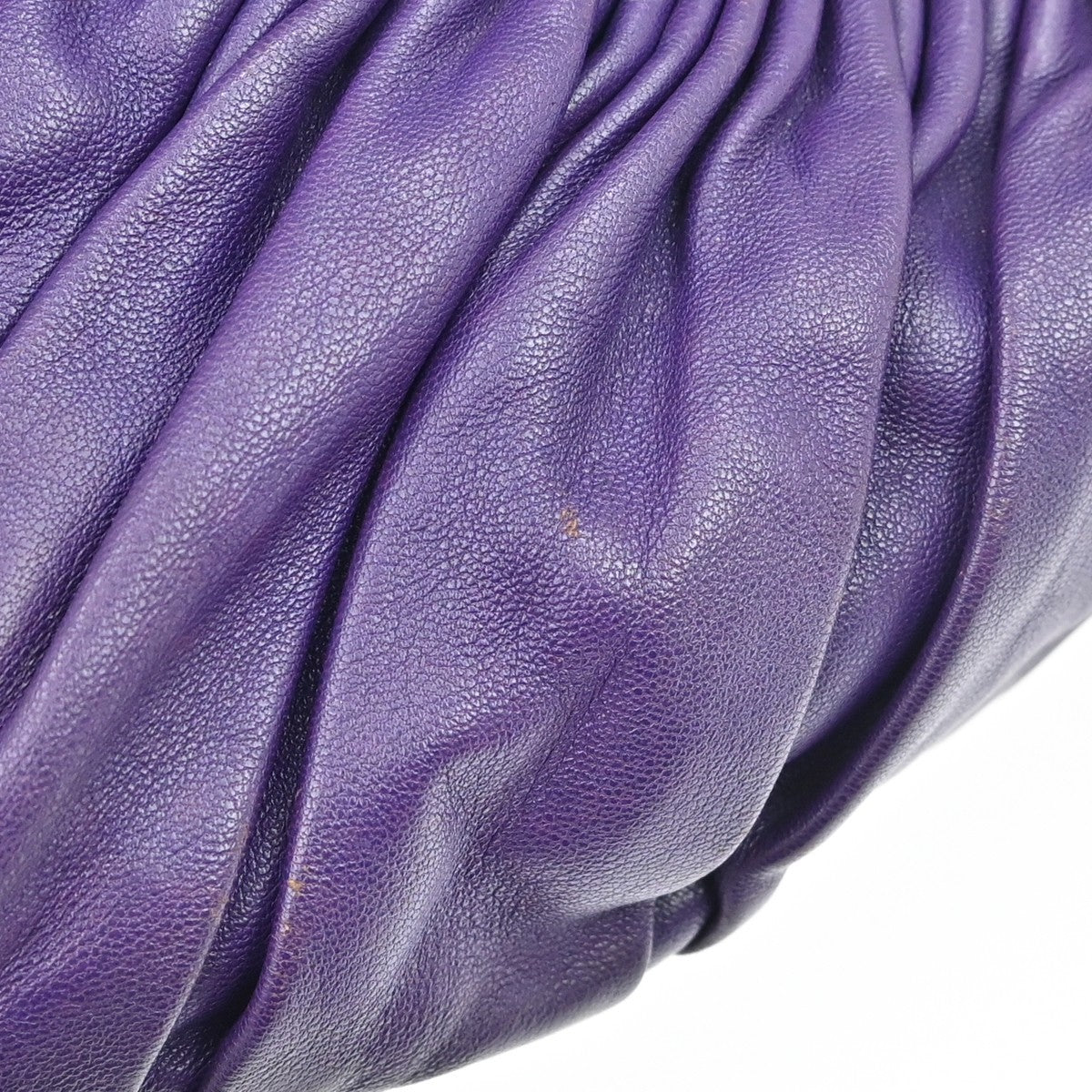 Christian Dior Plisse Frame Pleated Leather Purple Leather Handbag (Pre-Owned)