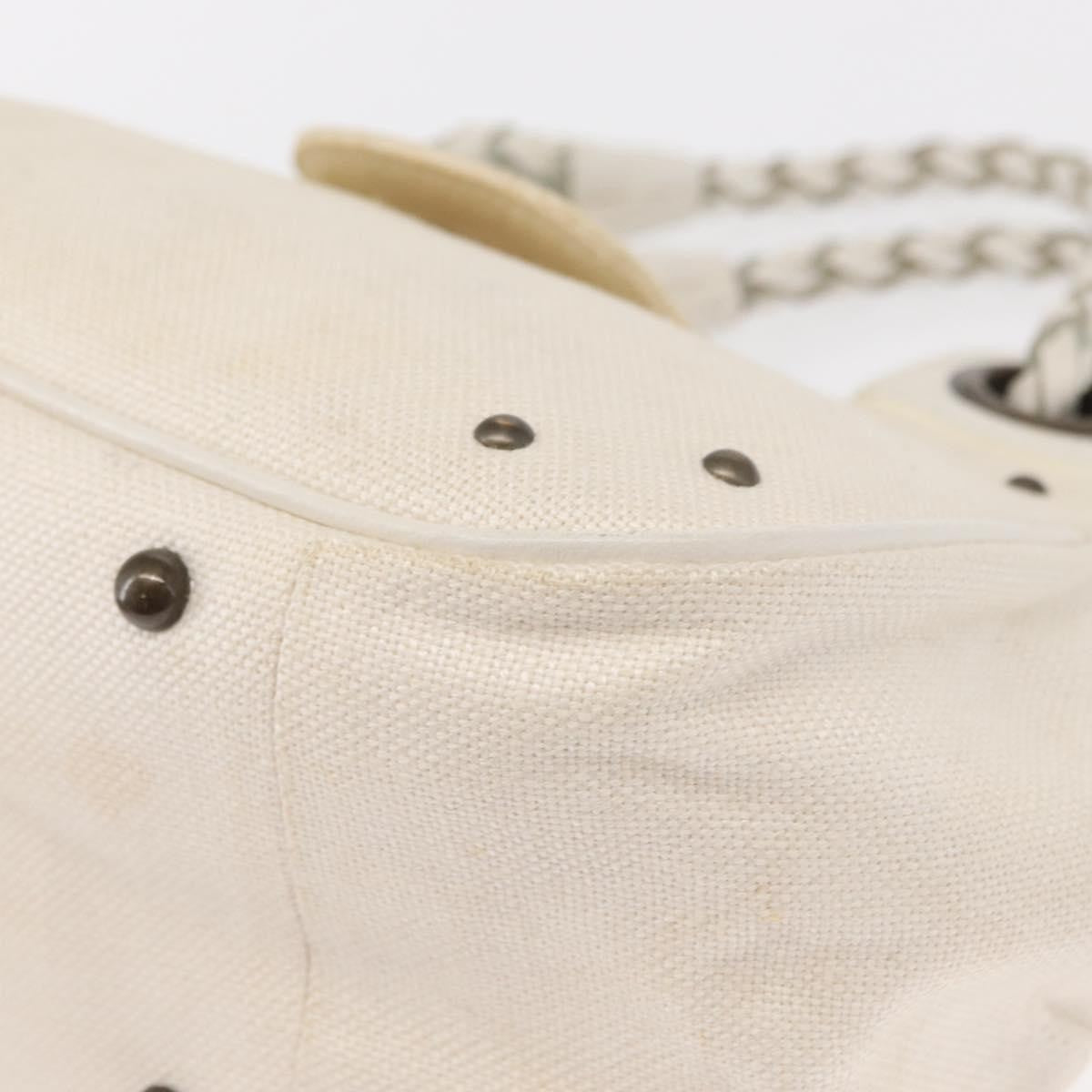 Chloe Vintage Leather White Canvas Handbag (Pre-Owned)