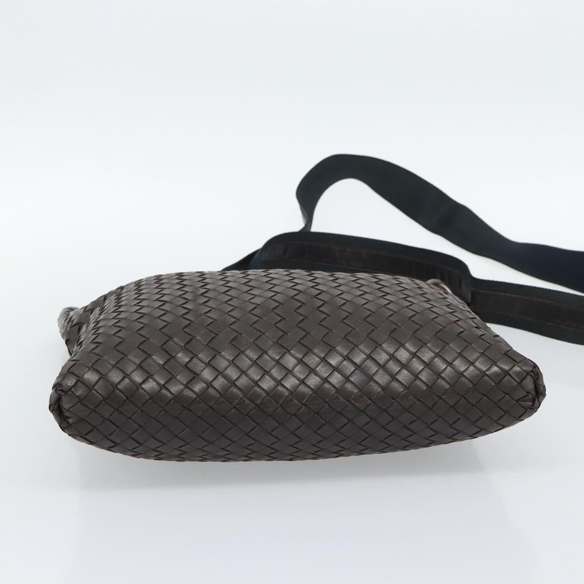 Bottega Veneta Flat Messenger Intrecciato Nappa Brown Leather Crossbody Bag Bag (Pre-Owned)