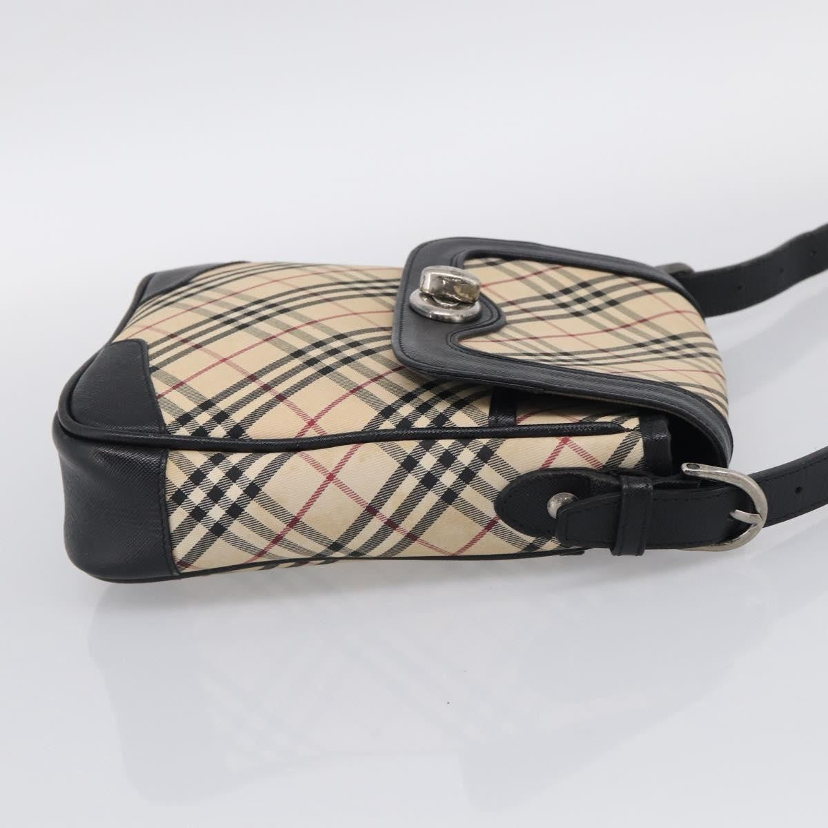 Burberry Nova Check Shoulder Bag Canvas Beige Canvas Shoulder Bag Bag (Pre-Owned)