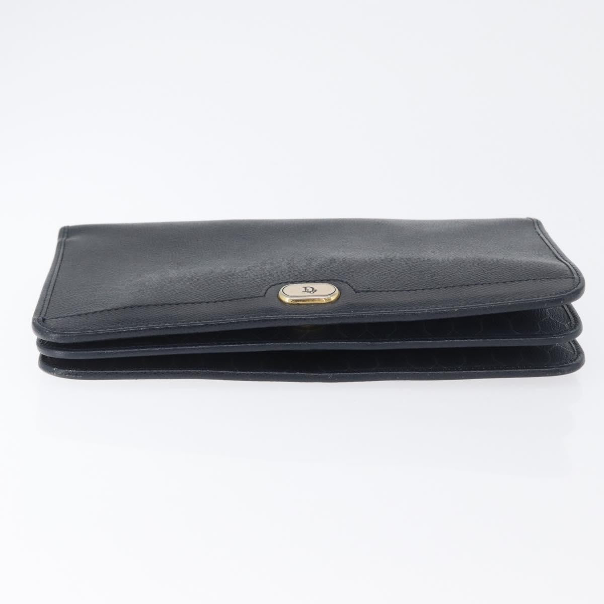 Christian Dior Vintage Chain Flap Leather Navy Leather Shoulder Bag Bag (Pre-Owned)