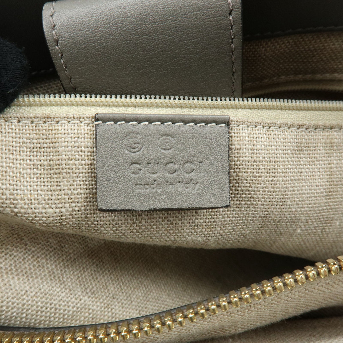 Gucci Zip Pocket Soft Microguccissima Leather Gray Leather Tote Bag Bag (Pre-Owned)