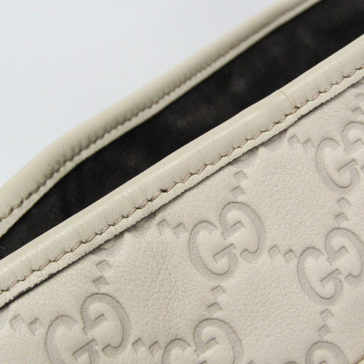 Gucci Twins Guccissima Leather Beige Leather Tote Bag Bag (Pre-Owned)