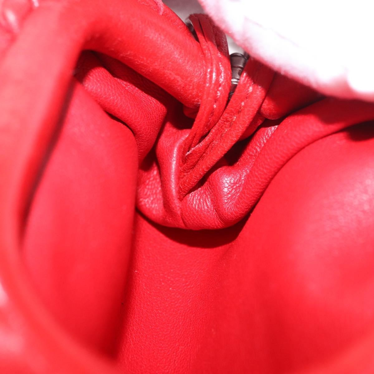 Bottega Veneta The Pouch Coin Purse Intrecciato Nappa Red Leather Clutche & Pouche Bag (Pre-Owned)