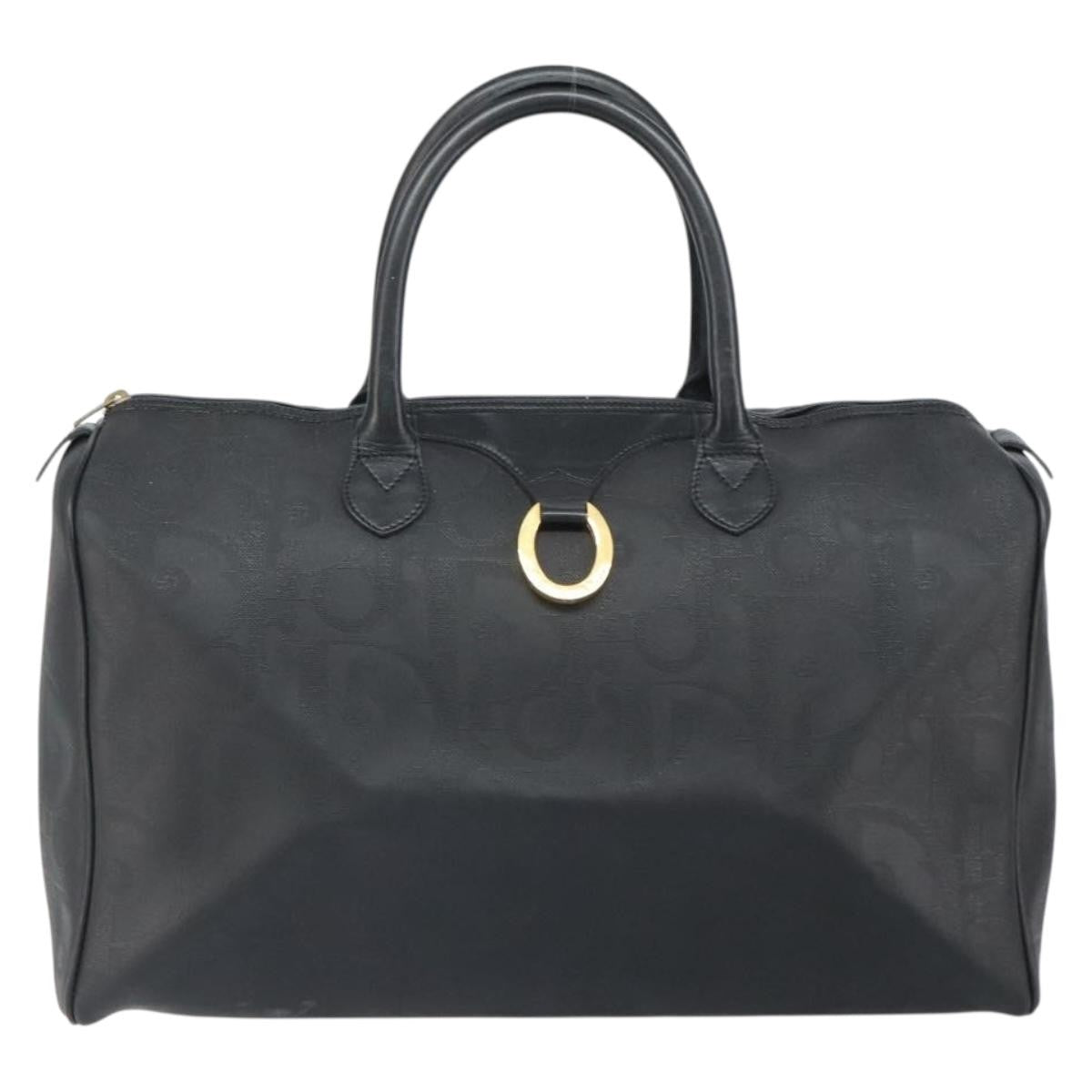 Christian Dior Vintage Trotter Boston Canvas Black Canvas Travel Bag Bag (Pre-Owned)