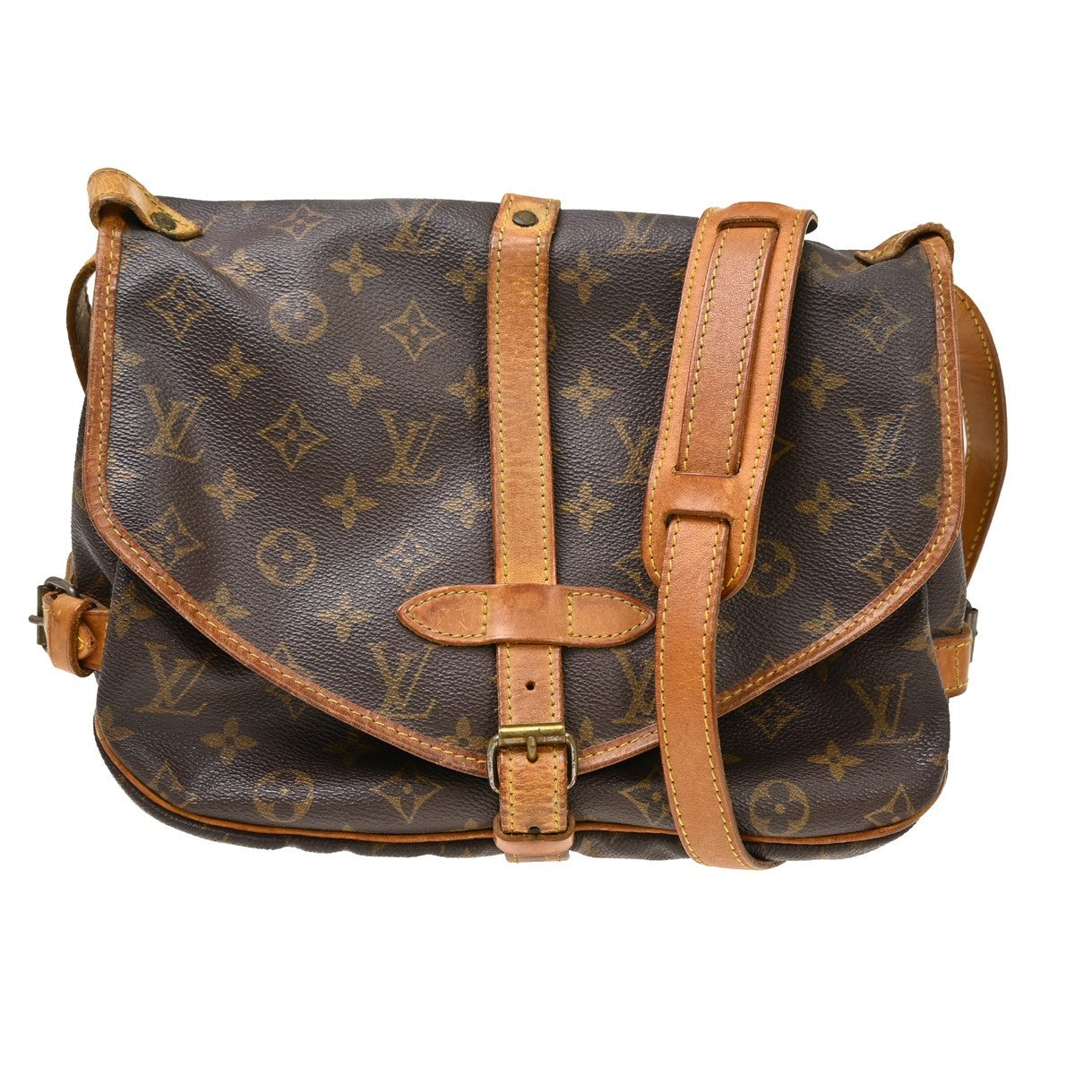 Louis Vuitton Saumur Canvas Brown Canvas Shoulder Bag Bag (Pre-Owned)