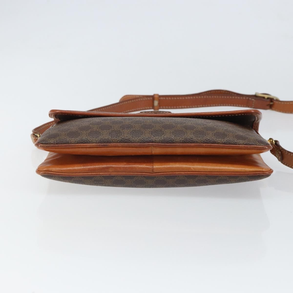 Celine Vintage Macadam Canvas And Leather Brown Canvas Shoulder Bag Bag (Pre-Owned)