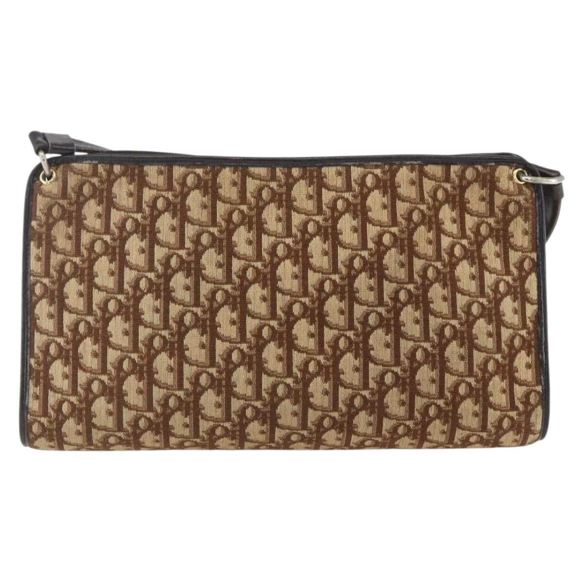 Christian Dior Vintage Cd Trotter Canvas Beige Canvas Shoulder Bag Bag (Pre-Owned)