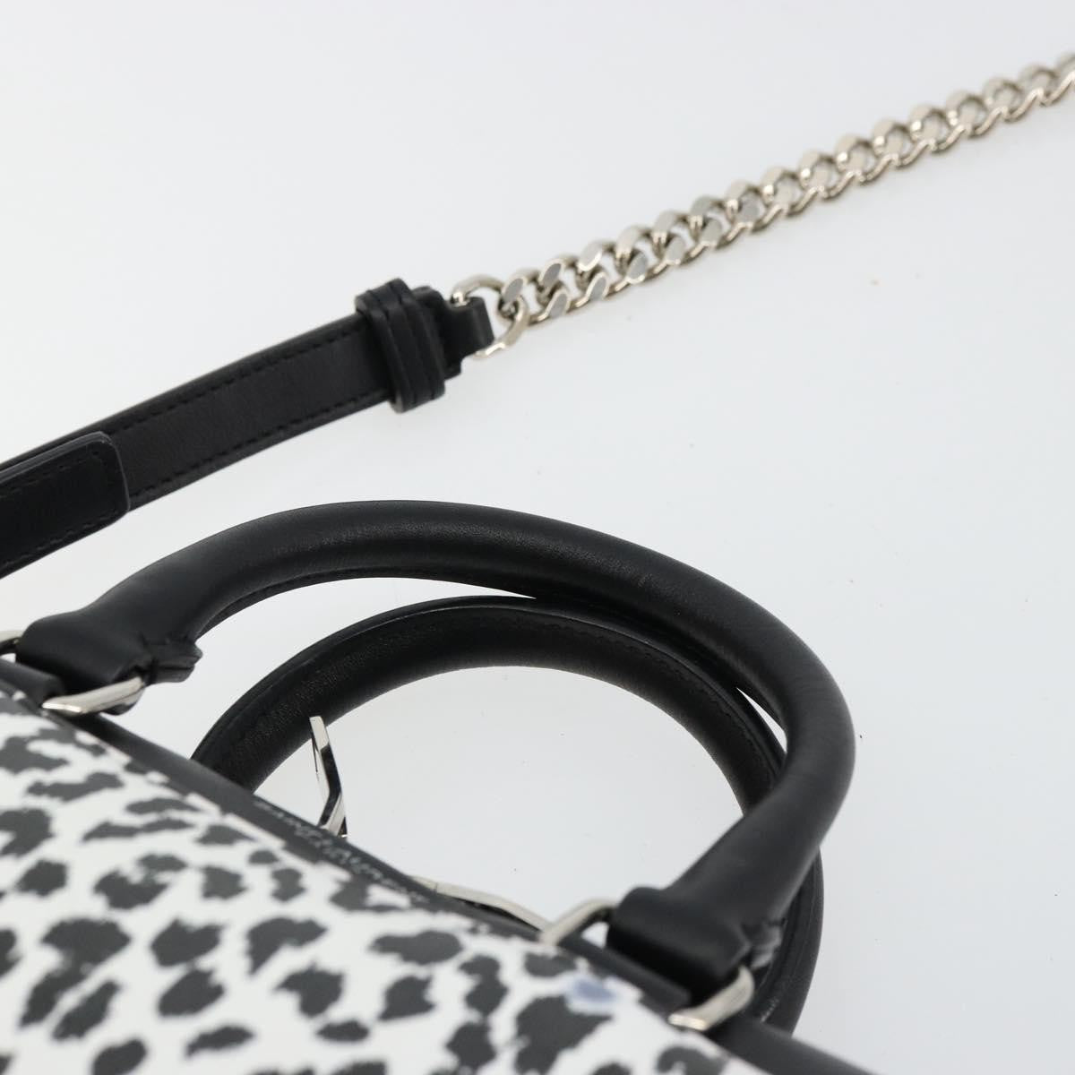 Saint Laurent Classic Baby Duffle Printed Leather Black Leather Handbag (Pre-Owned)