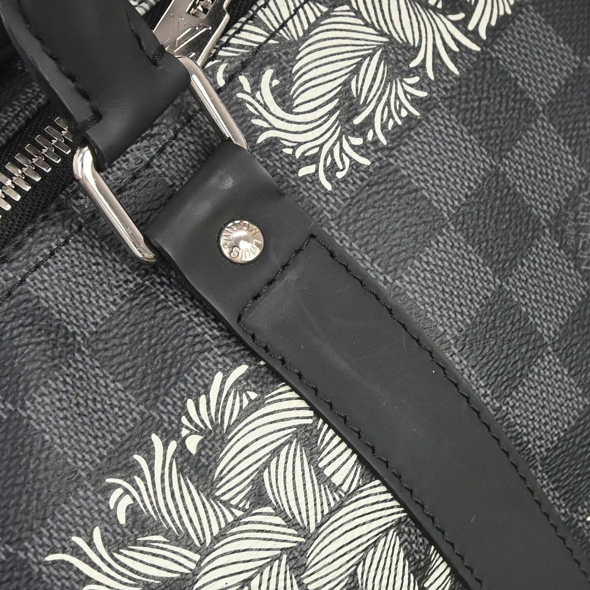 Louis Vuitton Keepall Bandouliere Limited Edition Nemeth Damier Graphite Black Canvas Travel Bag Bag (Pre-Owned)