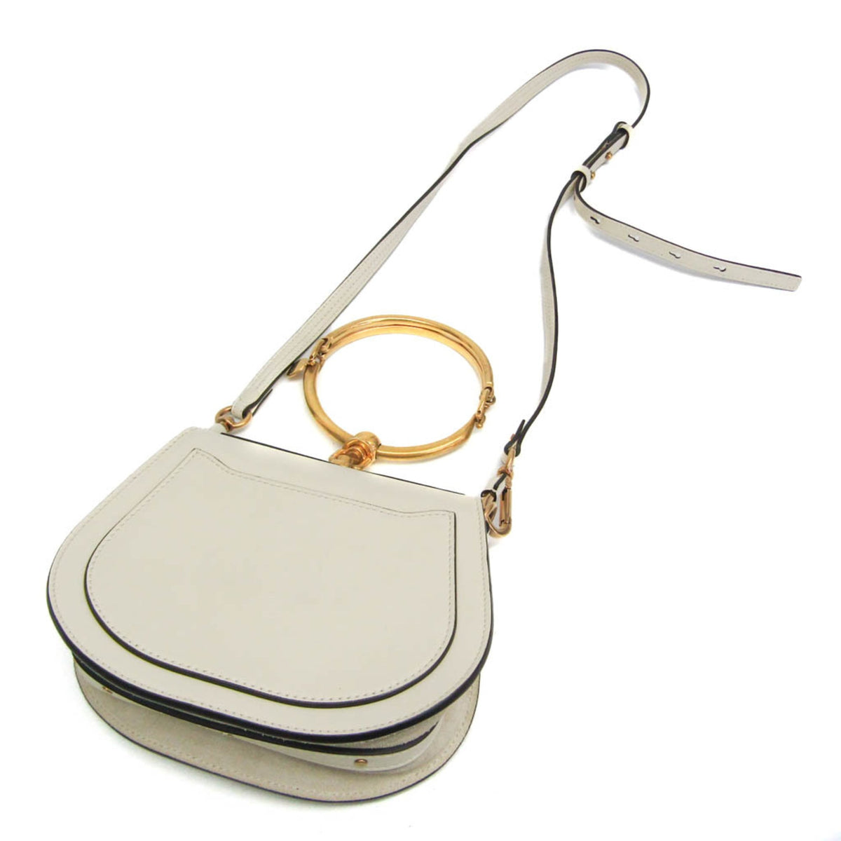 Chloe Nile Leather Beige Leather Shoulder Bag Bag (Pre-Owned)