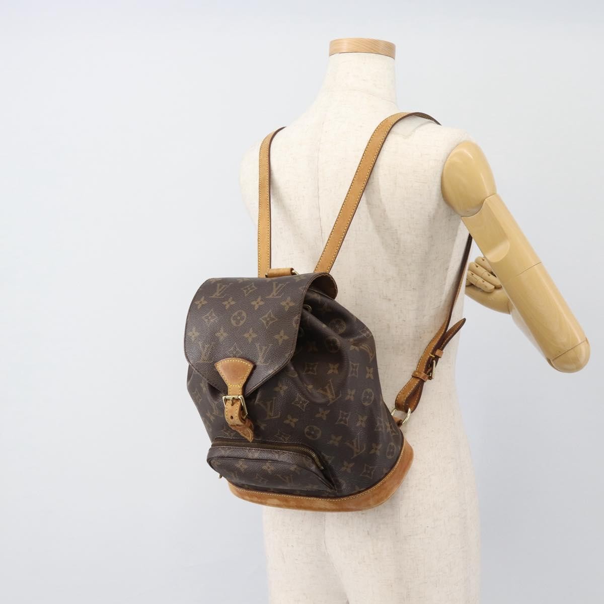 Louis Vuitton Vintage Montsouris Monogram Canvas Brown Canvas Backpack Bag (Pre-Owned)