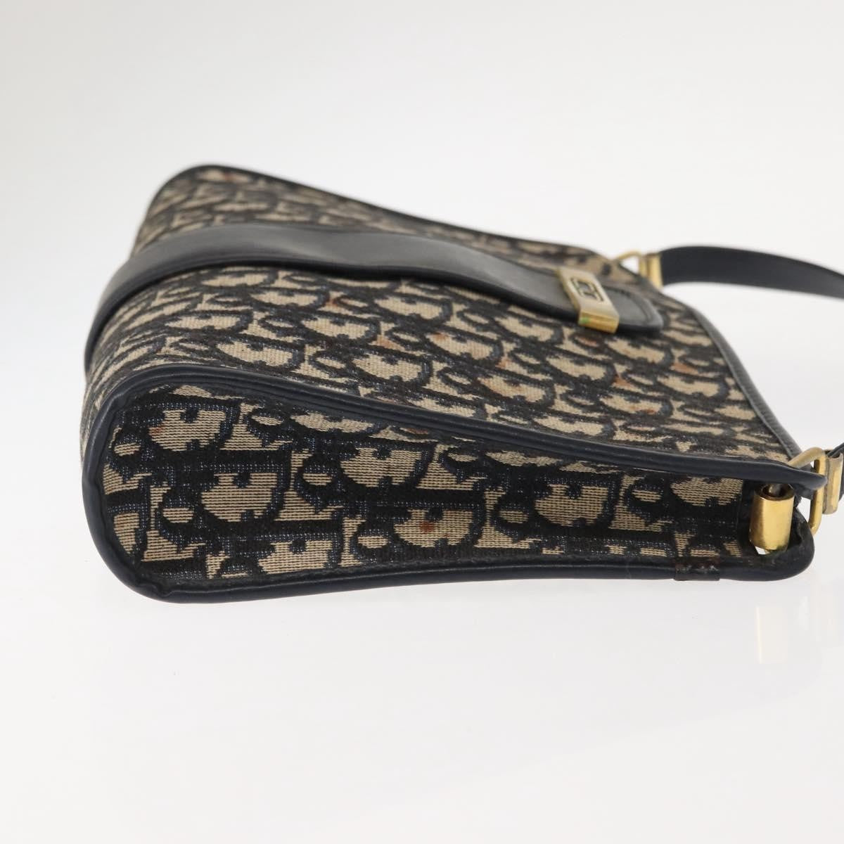Christian Dior Vintage Cd Trotter Canvas Navy Canvas Shoulder Bag Bag (Pre-Owned)