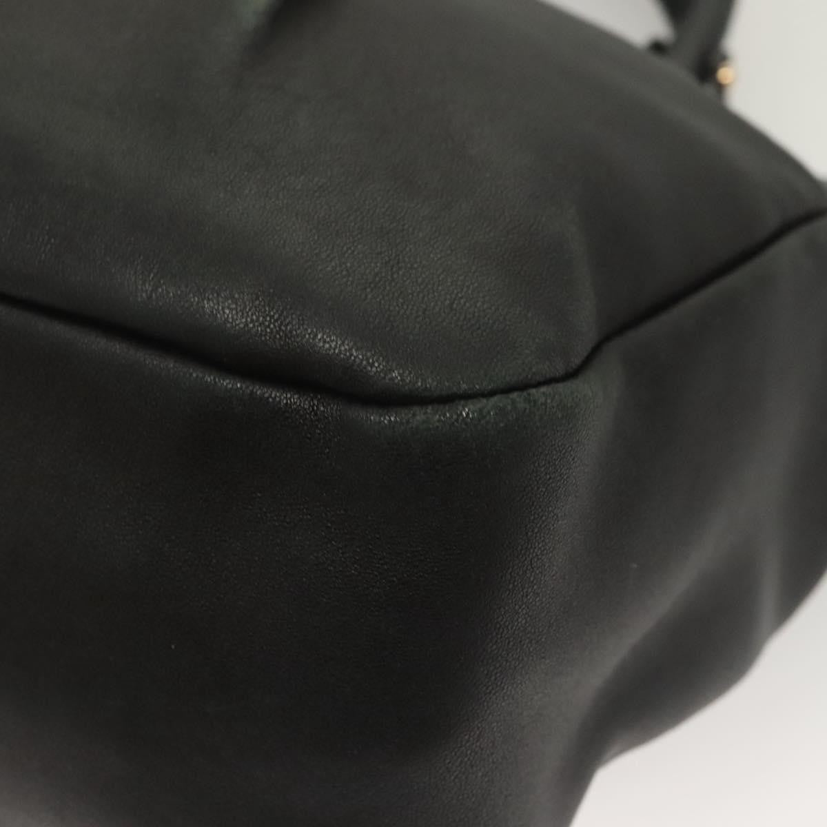 Salvatore Ferragamo Vala Leather Black Leather Handbag (Pre-Owned)