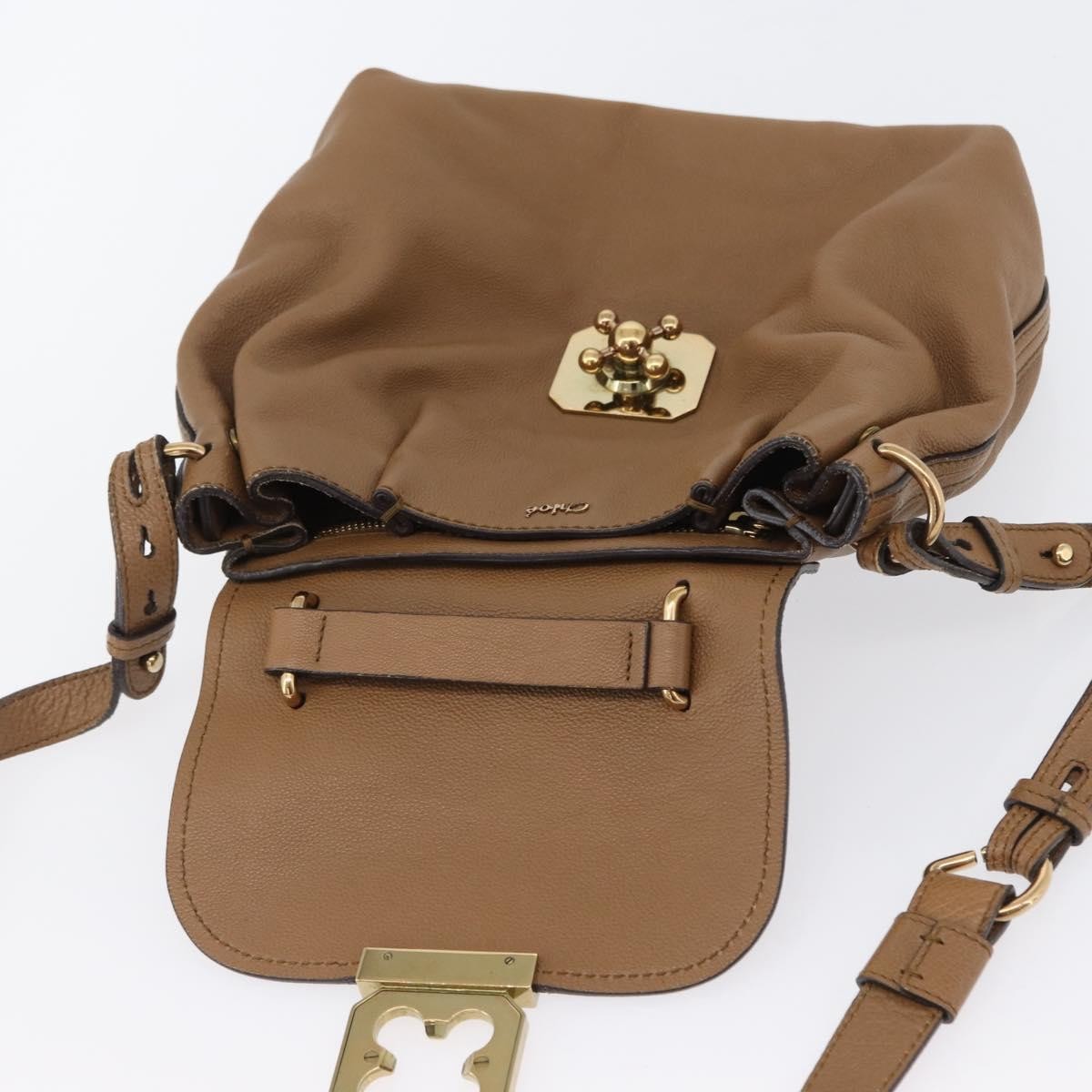 Chloe Elsie Convertible Satchel Leather Brown Leather Handbag (Pre-Owned)