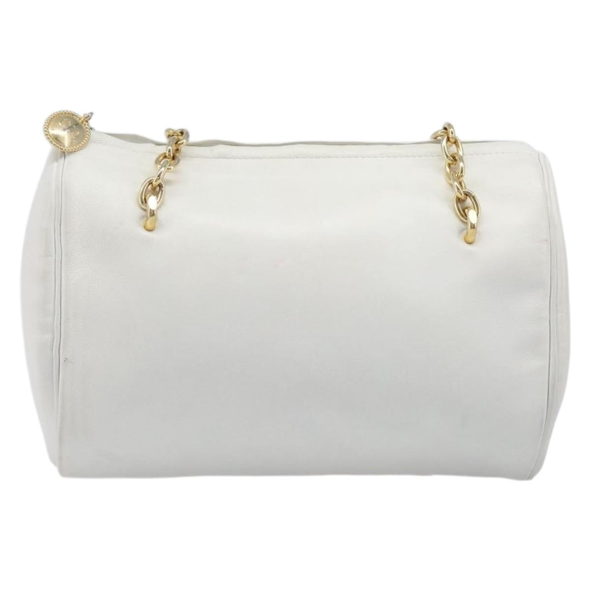 Christian Dior Shoulder Leather White Leather Shoulder Bag Bag (Pre-Owned)