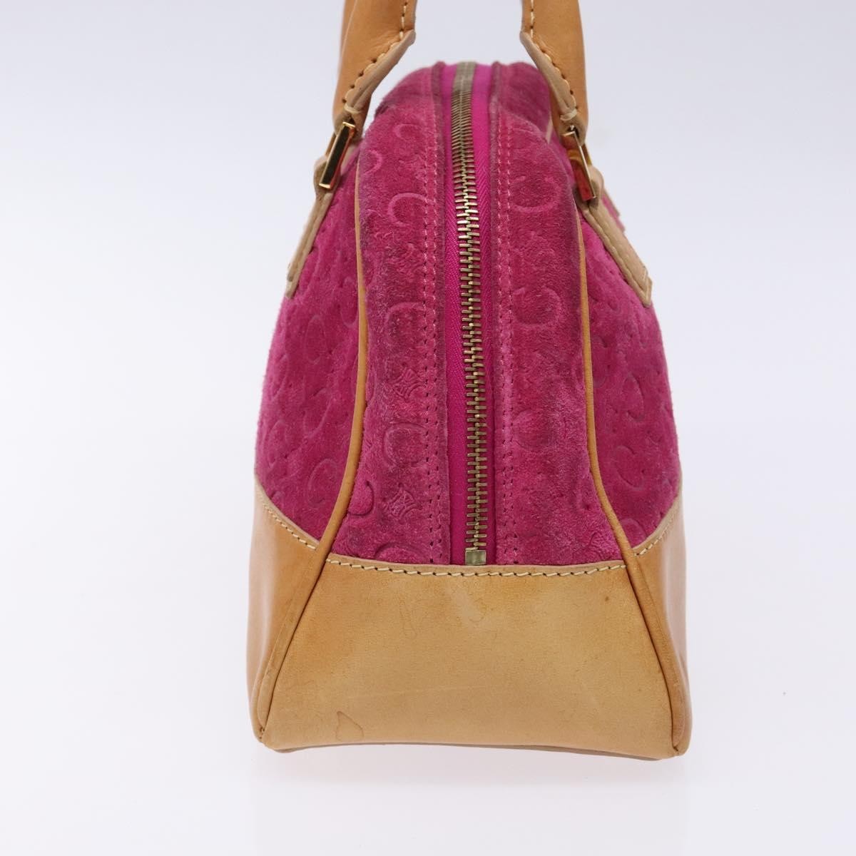 Celine Vintage Macadam C Macadam Suede Purple Suede Handbag (Pre-Owned)