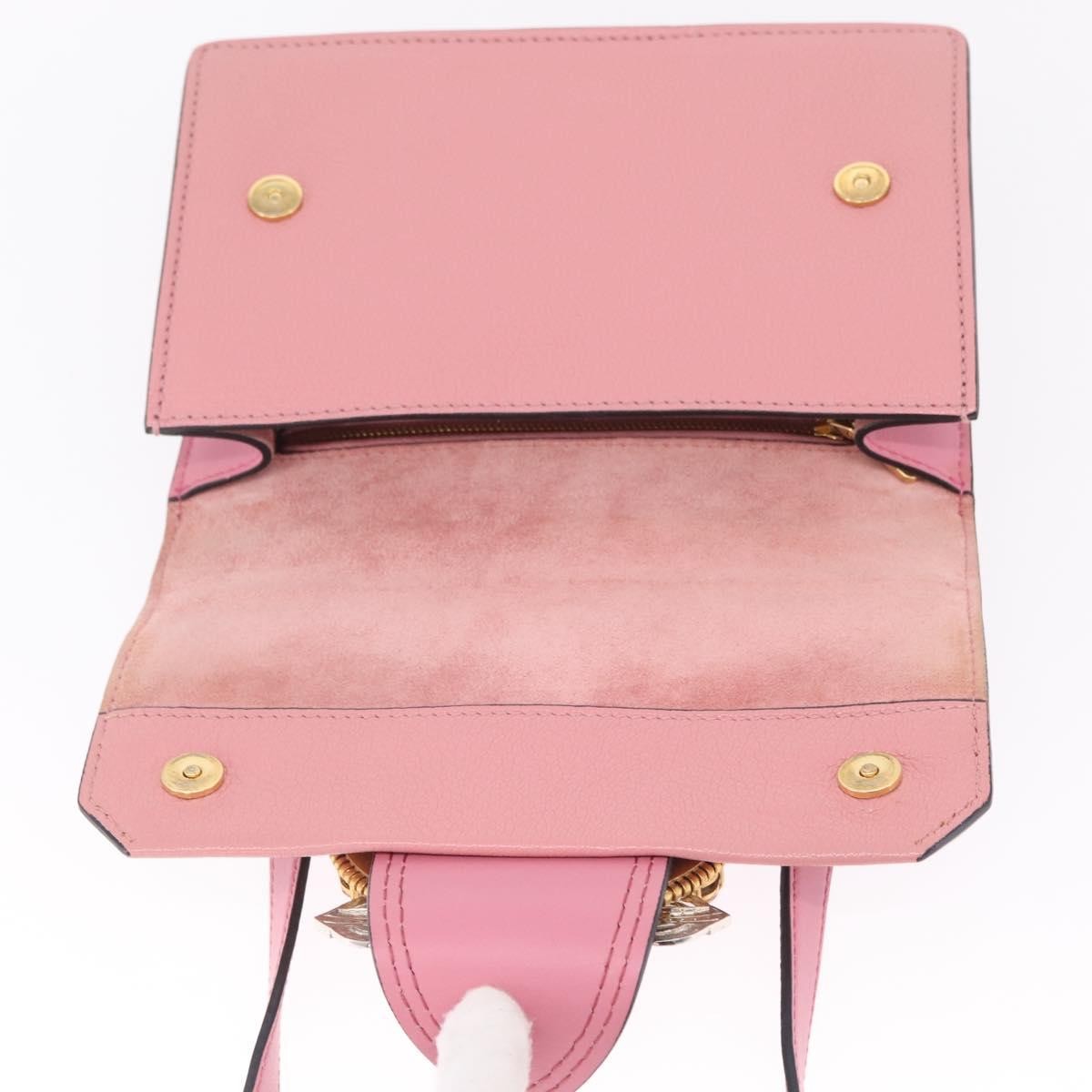 Miu Miu Madras Crystal Flap Leather Pink Leather Crossbody Bag Bag (Pre-Owned)