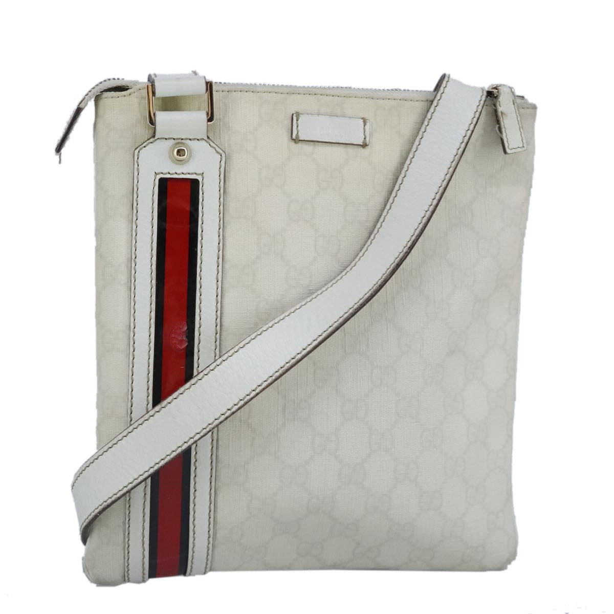 Gucci Sherry Line Shoulder Canvas White Pvc Shoulder Bag Bag (Pre-Owned)