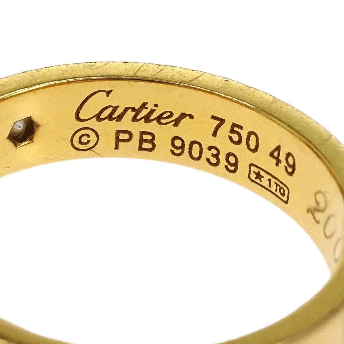 Cartier Love Wedding Band 1 Diamond 18K Rose Gold With Diamond Gold Rose_Gold Ring Jewelry (Pre-Owned)