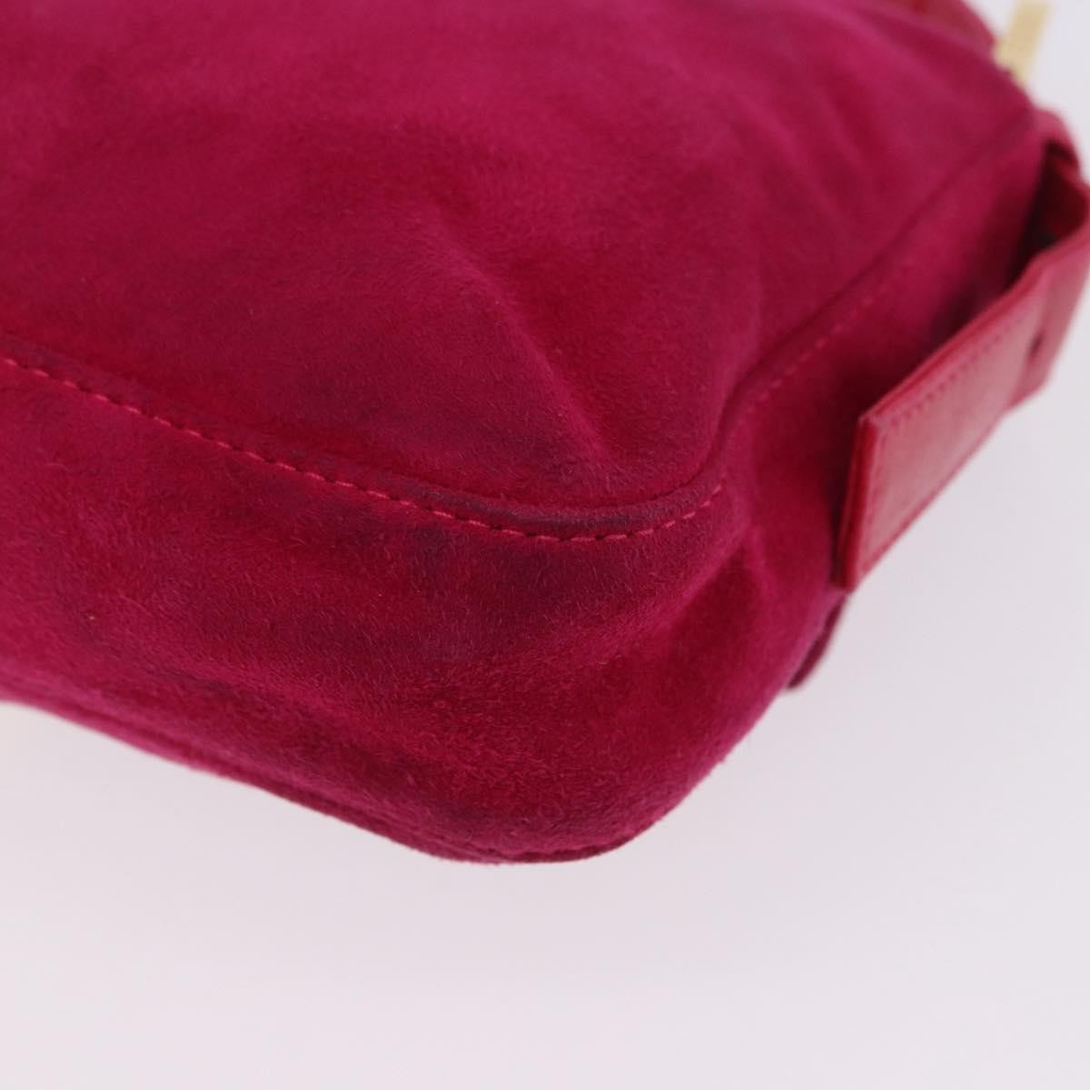 Fendi Baguette Leather Pink Suede Handbag (Pre-Owned)