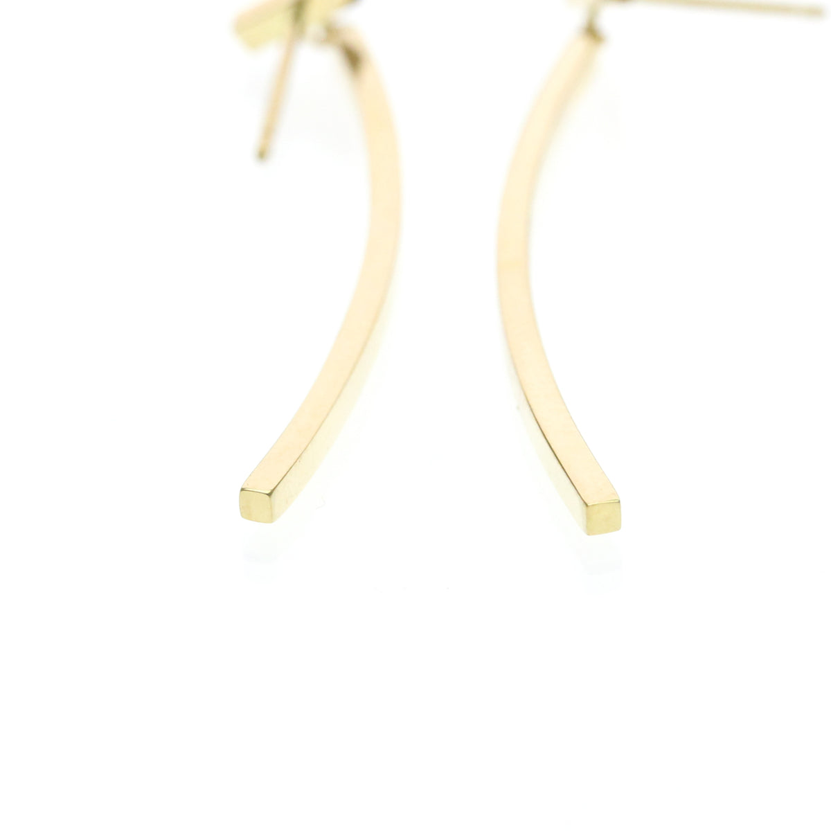 Tiffany & Co. T Wire Bar 18K Yellow Gold Gold Yellow_Gold Earrings Jewelry (Pre-Owned)
