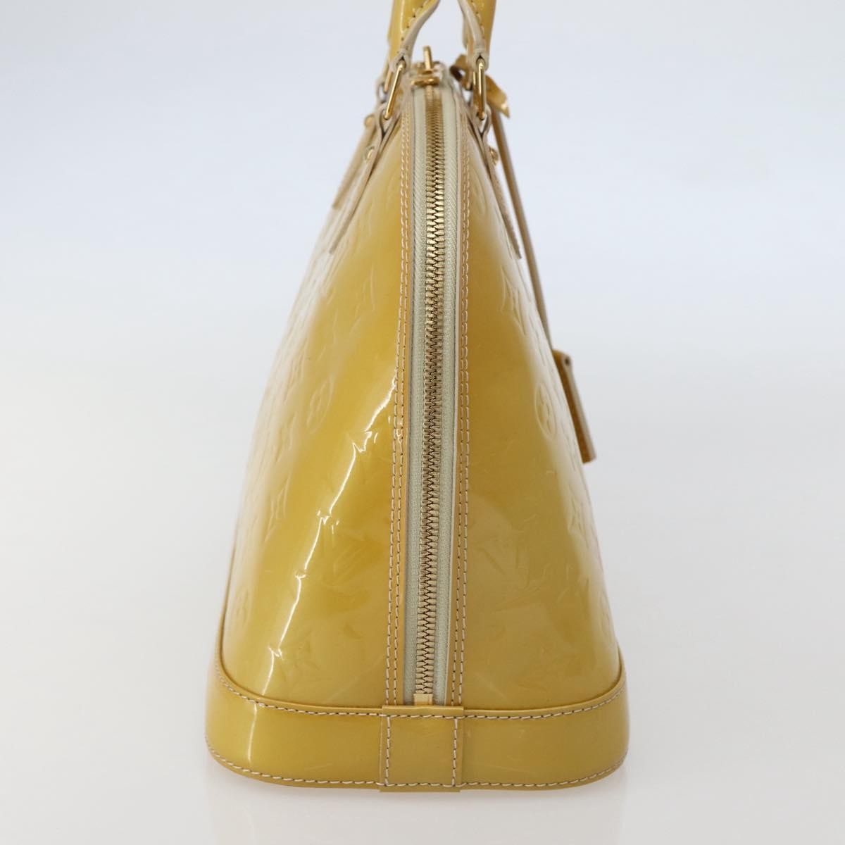 Louis Vuitton Alma Monogram Vernis Beige Patent_Leather Handbag (Pre-Owned)