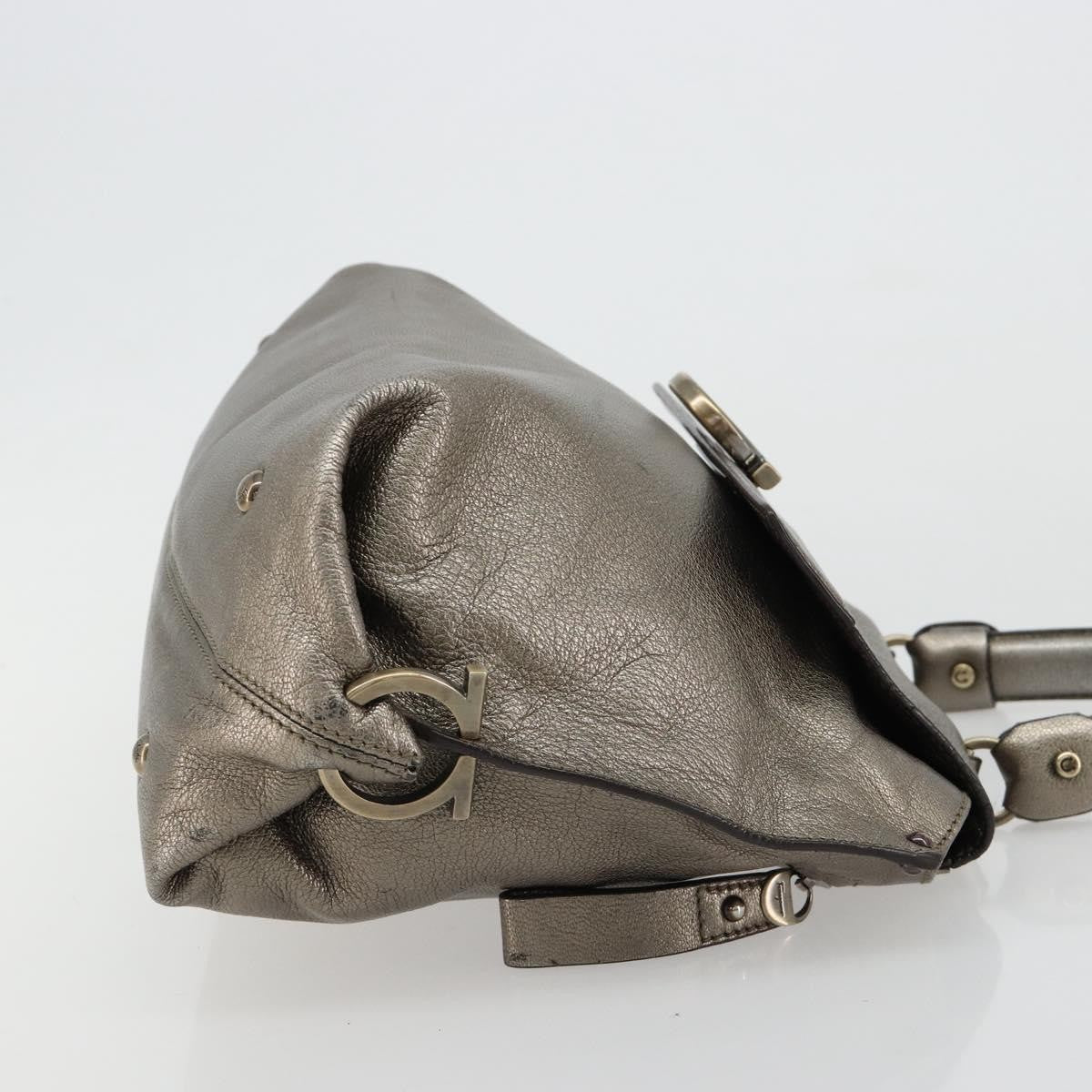 Salvatore Ferragamo Sofia Satchel Leather Silver Leather Handbag (Pre-Owned)