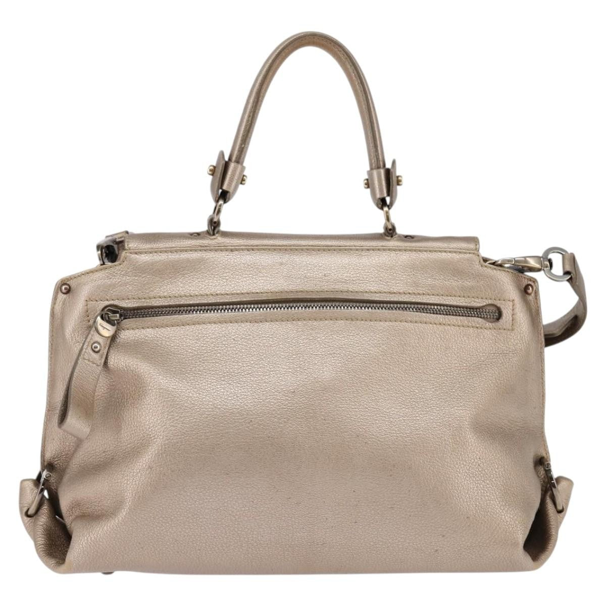 Salvatore Ferragamo Sofia Satchel Leather Beige Leather Bag (Pre-Owned)